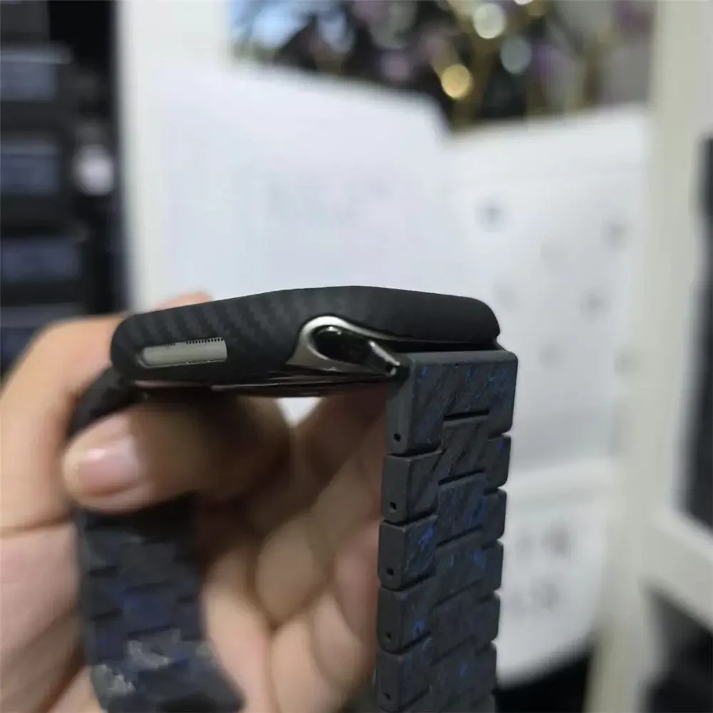 Для Apple Watch Series 10, натуральное углеродное волокно, матовый, ультратонкий, легкий, защитный чехол, бампер, рамка, 42 мм, 46 мм (art.: 3920ce7ae4ffc) - 3920ce7ae4ffc
