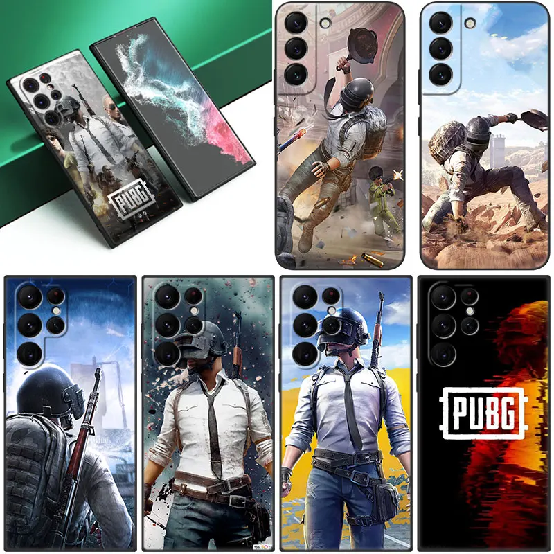 Game Pubg Black Phone Case For Samsung Galaxy S22 S21 Ultra S20 FE S10E S10 Lite S8 S9 Plus S7 Edge 5G Soft Cover