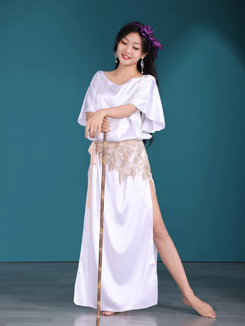 Танцовщица народное цветное белое платье балади комплект для танца живота