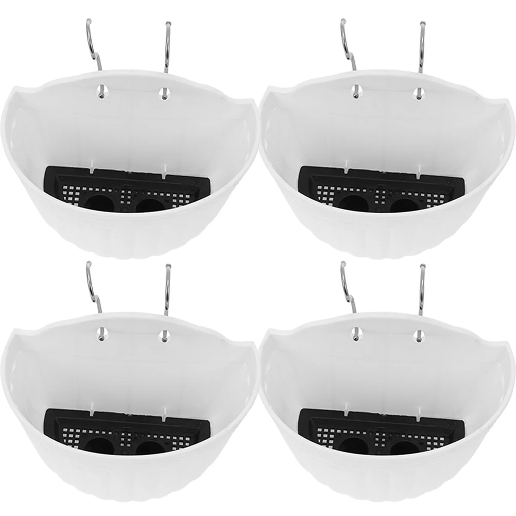 

4 Sets Wall Mounted Hanging Planter Outdoor Hooks Hanging Wall Hanging Planter Succulent Wall Planters Plastic Garden Pots