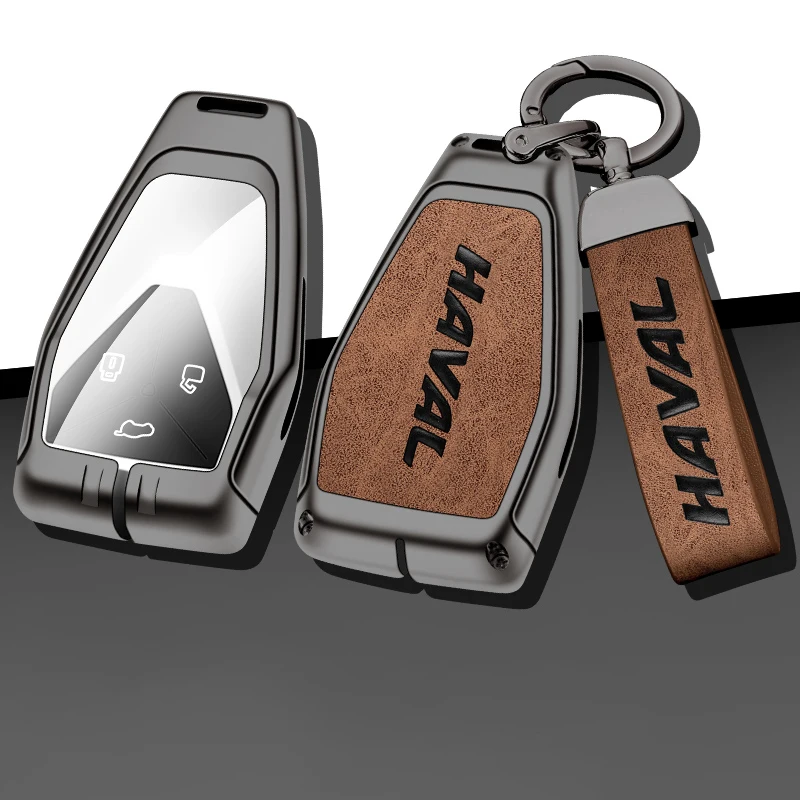 

Stylish Leather Car Key Cover Case For Great Wall Haval Mythical Beast H6 F7X H6S H2 Holder Keychain Interior Accessories