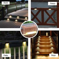 led solar lamp path stair outdoor waterproof wall light garden landscape step deck lights balcony fence solar lights 1