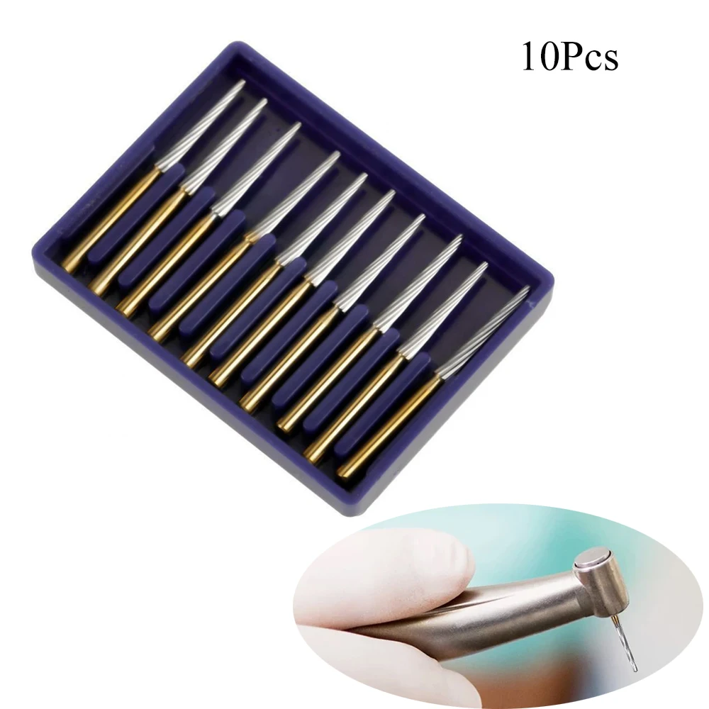 10Pcs/Box Dental Orthodontic Carbide Burs Debonding Finishing Tapper FG 8104