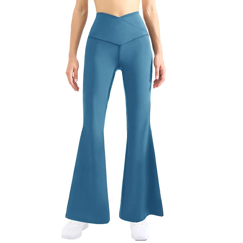 Yoga pants women wide leg trousers Leggings for fitness spandex Nylon High Waist Crossover V Sport Nude Hip Lift Yoga Flared