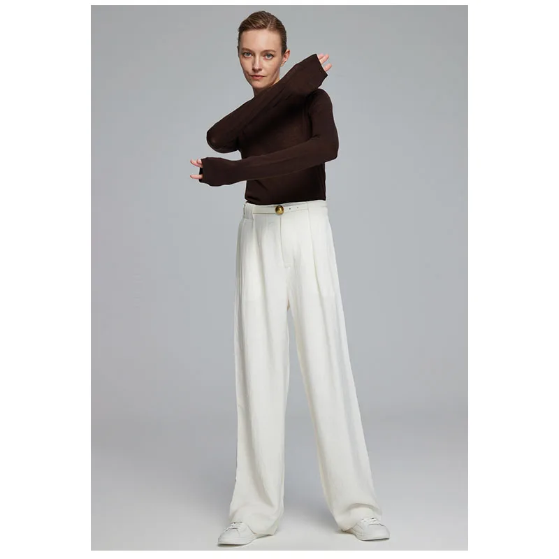 Легкие роскошные атласные триацетатные женские прямые брюки темпераментные