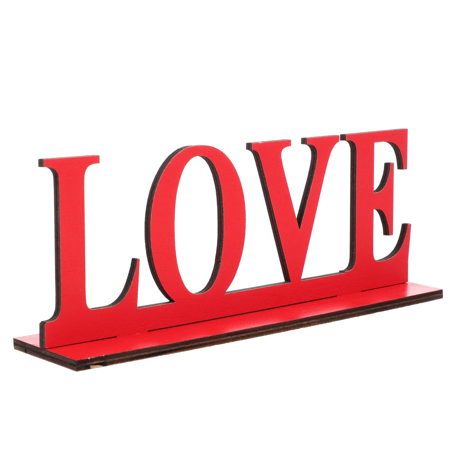 

3pcs Wooden Love Alphabet Ornament Wooden Decor Valentine's Day Decor Alphabet Shaped Adornment Love Decor