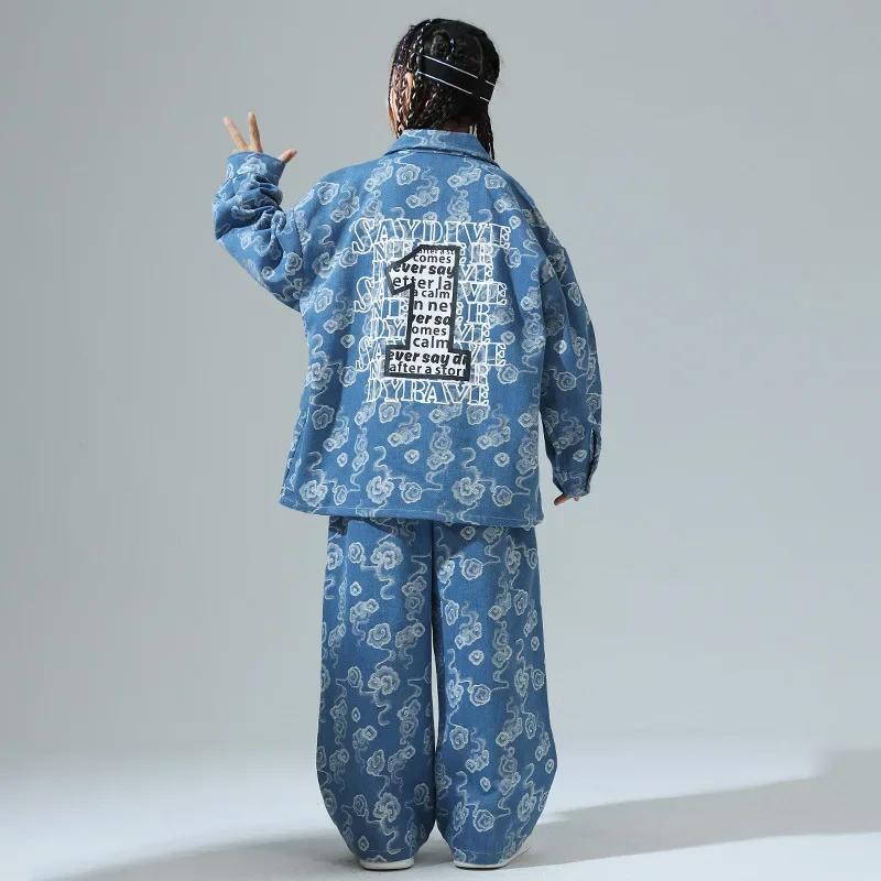 Детская модная одежда для уличных танцев свободный комплект в шахматном порядке