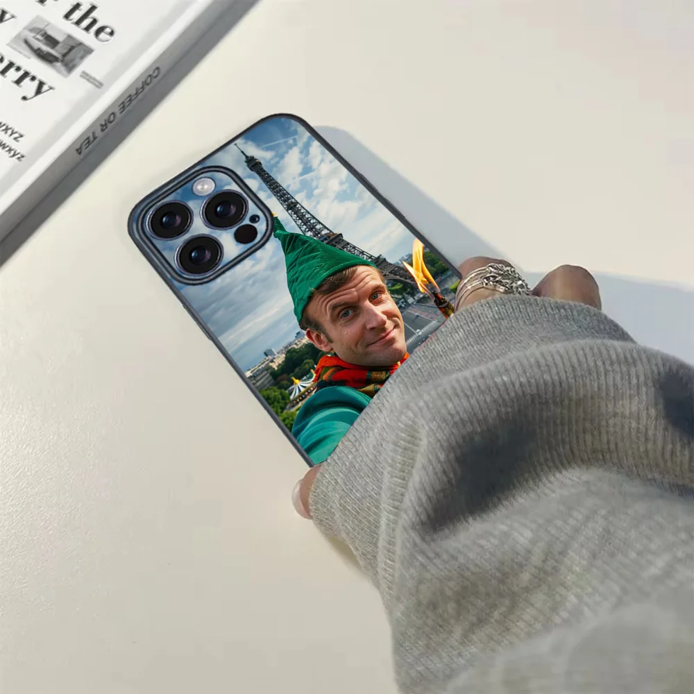 Французский чехол для телефона Immanuel M-Macron iPhone 16 15 14 13 12 11 PRO MAX PLUS мини-ТПУ приятный