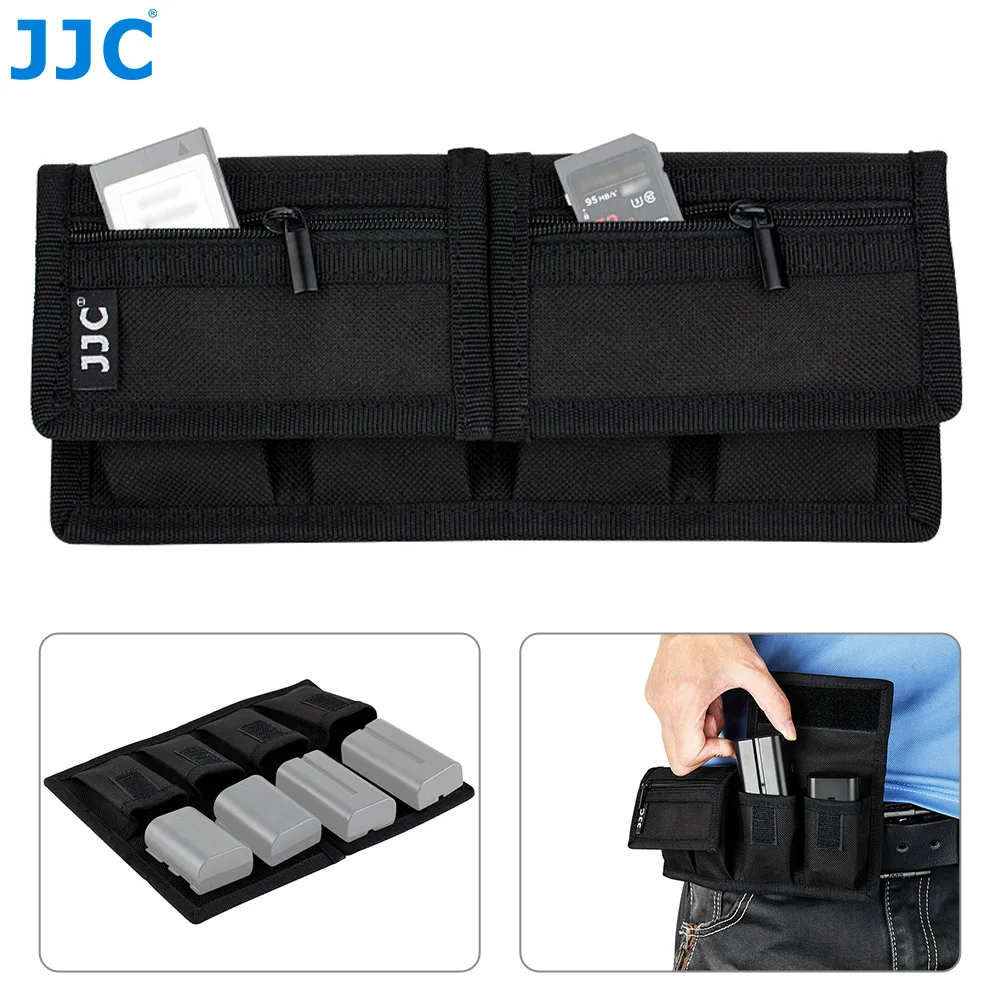 JJC Camera Battery Bag DSLR Battery Pouch Holder SD Card Case for Canon EOS R 5D 6D Nikon Z6 D850 D800 D7500 Sony A7 A6500 A6000