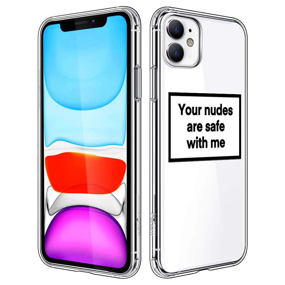 Clear Text Social Media Phone Case For iPhone 14 13 12 Pro Max Cases For iPhone SE 2020 7 8Plus 11 XS Pro Max XR Fundas Cover