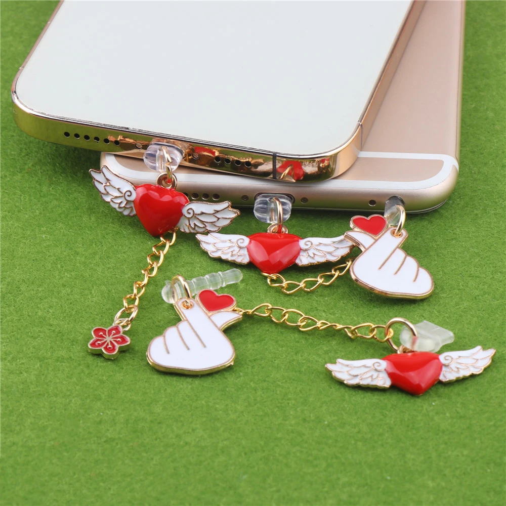 

Крылья Пылезащитная заглушка Очаровательная Милая заглушка для порта зарядки для iPhone Пылезащитная заглушка Тип C Пылезащитная крышка аксе...