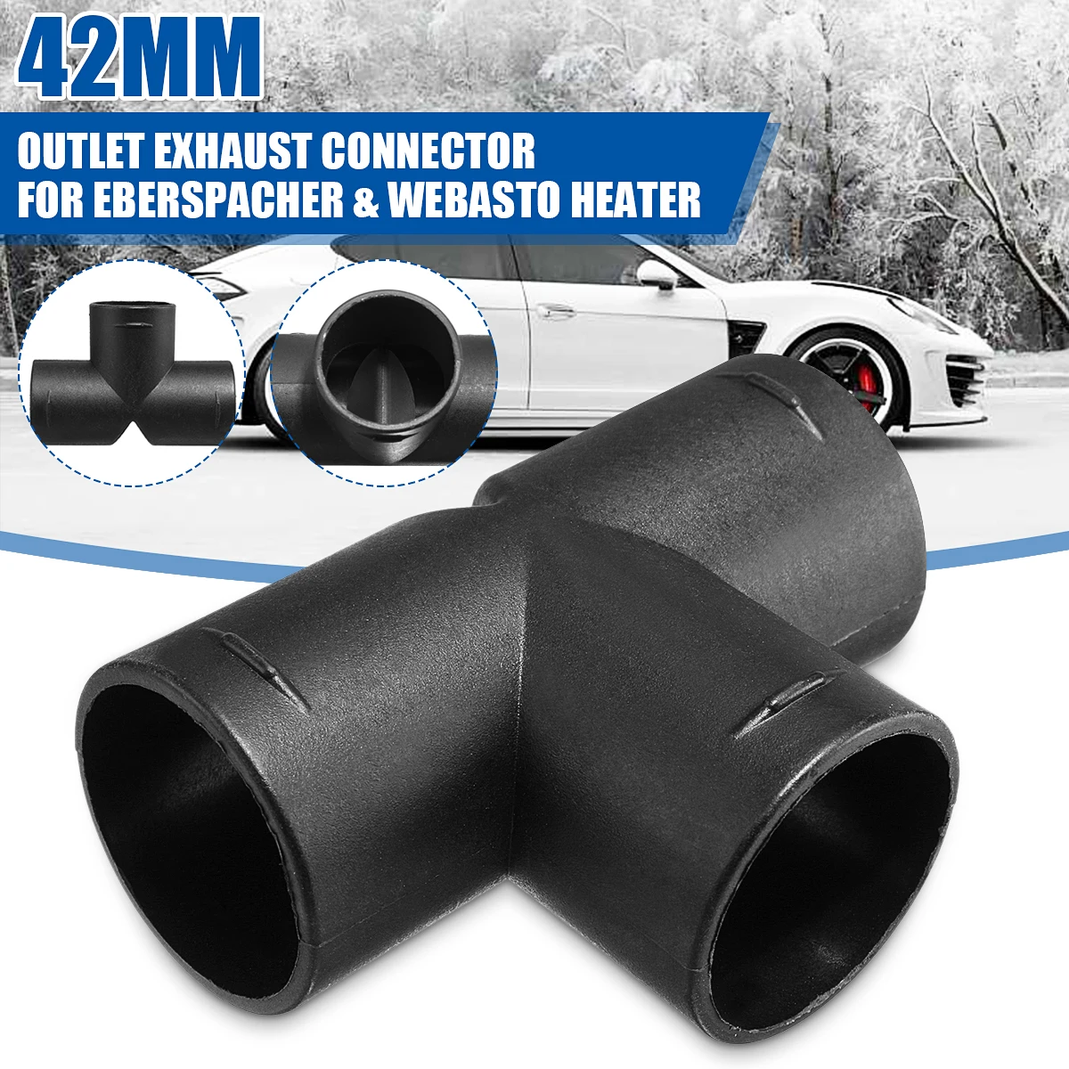 

42mm Air Vent Ducting T Piece Elbow Pipe Outlet Exhaust Connector For Eberspaecher Air For Diesel Parking Heater