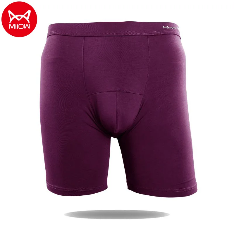 Miiow Men's anti-wear leg sports k pants lengthened underwear Modal boxers running 3PCS