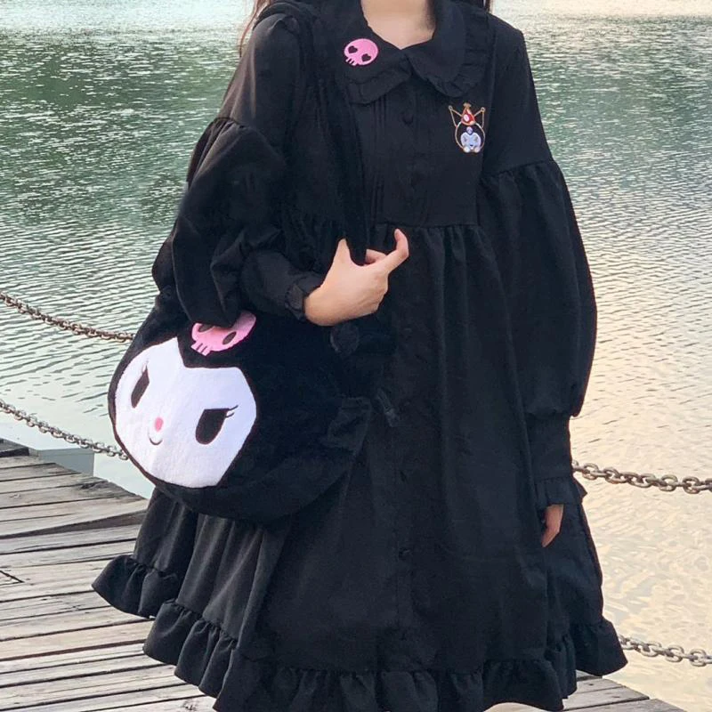 

Kawaii Kuromi Black Long Princess Dress Skirt Support Travel and Play Girlfriends Outfit High Face Value Birthday Present