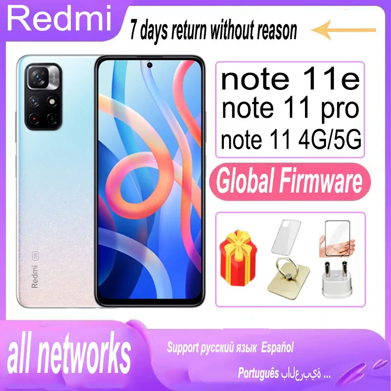 xiaomi redmi note 11 4G note 11 5G note 11e 5G note 11 pro global version MIUI13 MediaTek Dimensity 700 smartphone 5000mAh