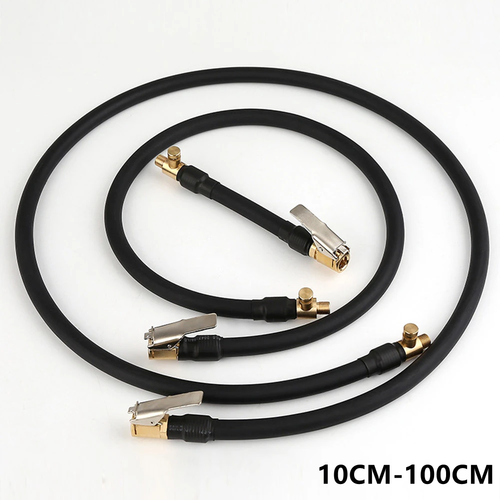 

Motorcycle Car Bike Tyre Inflator Extended Hose Air Pump Nozzle Adapter Valve Inflation Pump Extension Tube Quick Clip To Deflat