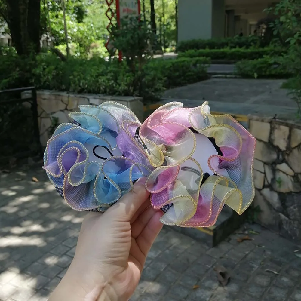 В горошек девушки женщины булочка Обложка снуд сетка для волос