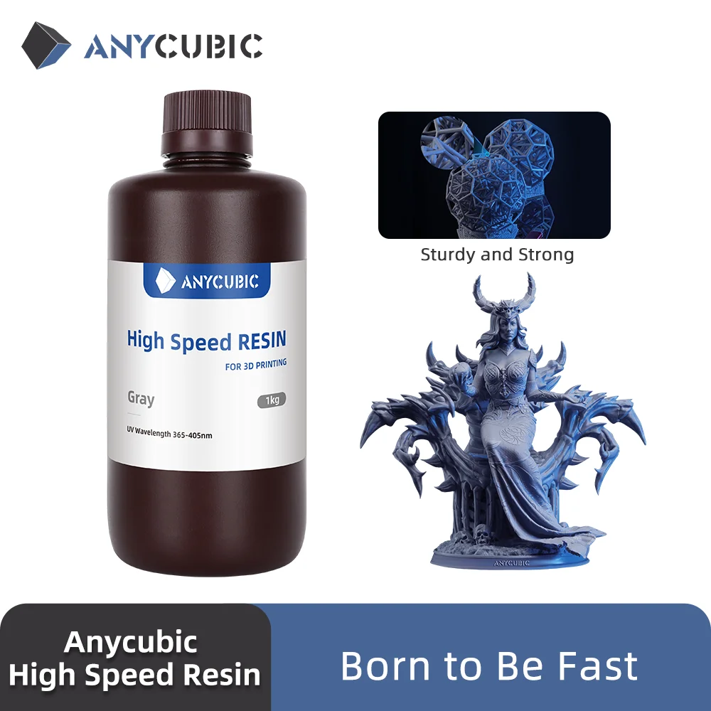 Фото Высокоскоростная Смола ANYCUBIC, УФ-смола с низкой вязкостью для 3D принтера Photon M5S, 5 раз быстрая скорость печати №1