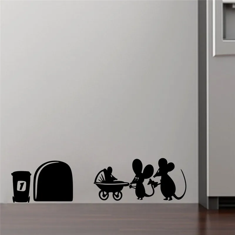 

1PC 3D Funny Mouse Hole Wall Stickers Home Decor Living Room Children Room Wall Decals Wedding Decoration Vinyl Wallpaper Mural