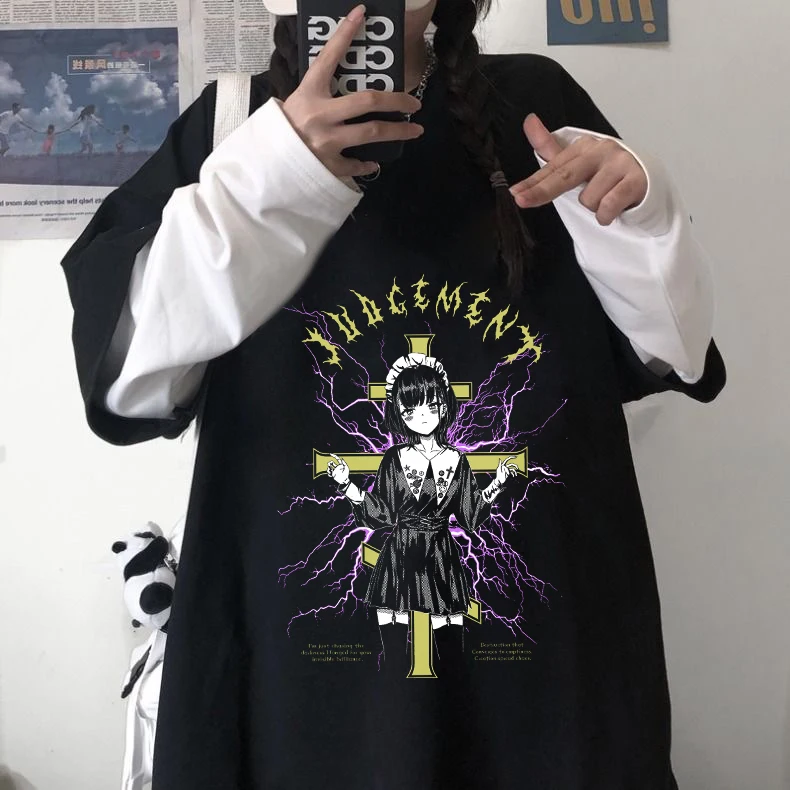 

Women's T-shirt Gothic Lolita Style Clothes Graphic Tee Shirts Summer Harajuku Vintage Hip-hop Streetwear Kawaii Tops Women