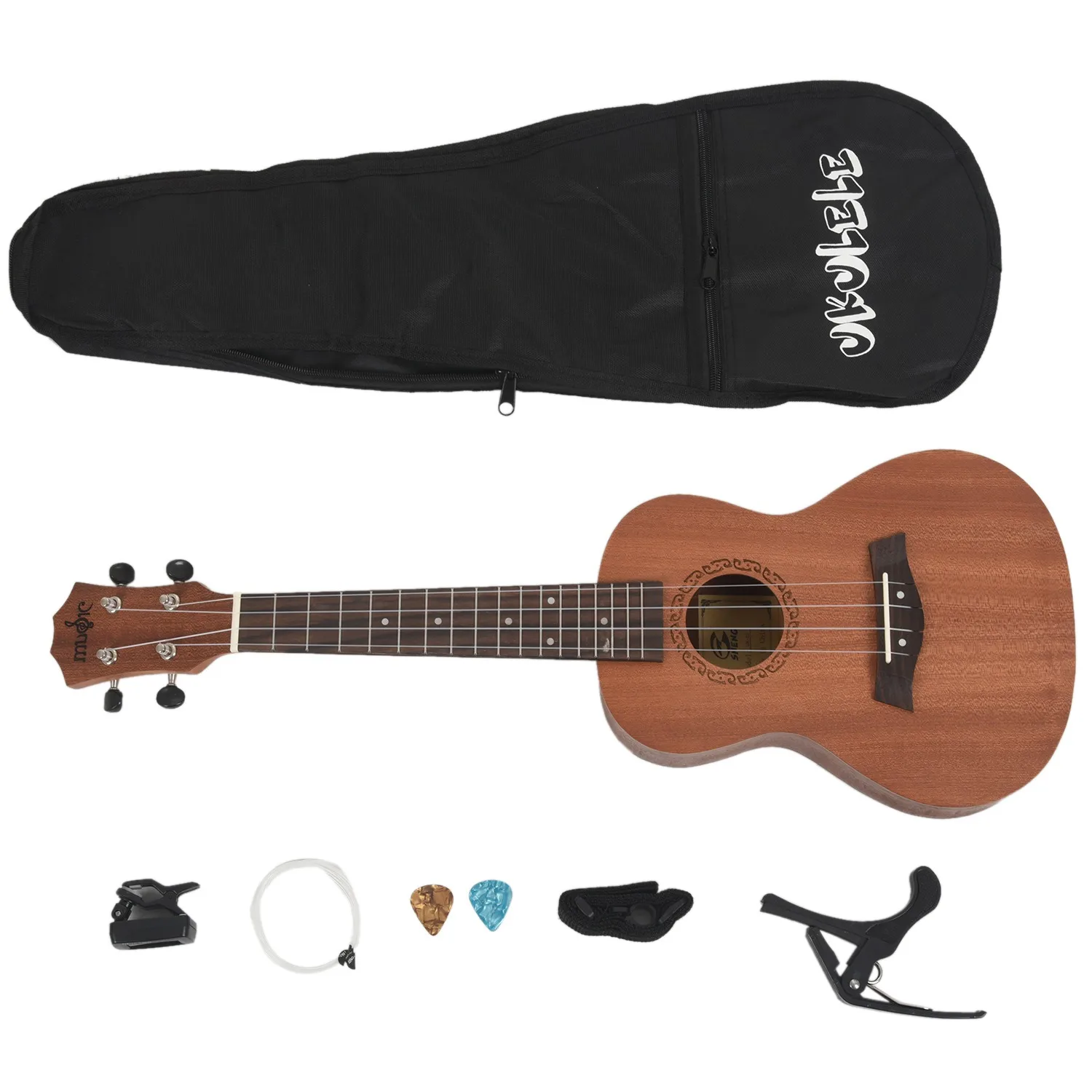 

Concert Ukulele Kits 23 Inch Rosewood 4 Strings Hawaiian Mini Guitar With Bag Tuner Capo Strap Stings Picks Musical Instrument