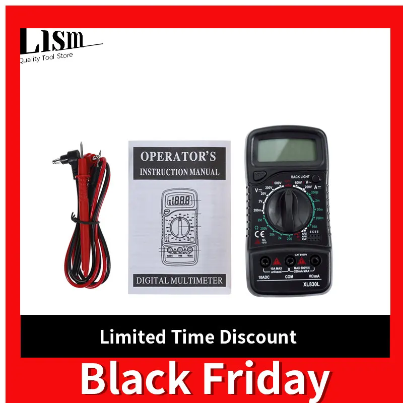 

XL830L Handheld Digital Multimeter Ohm Voltage Tester Meter Multimetro LCD Backlight Portable AC/DC Ammeter Voltmeter