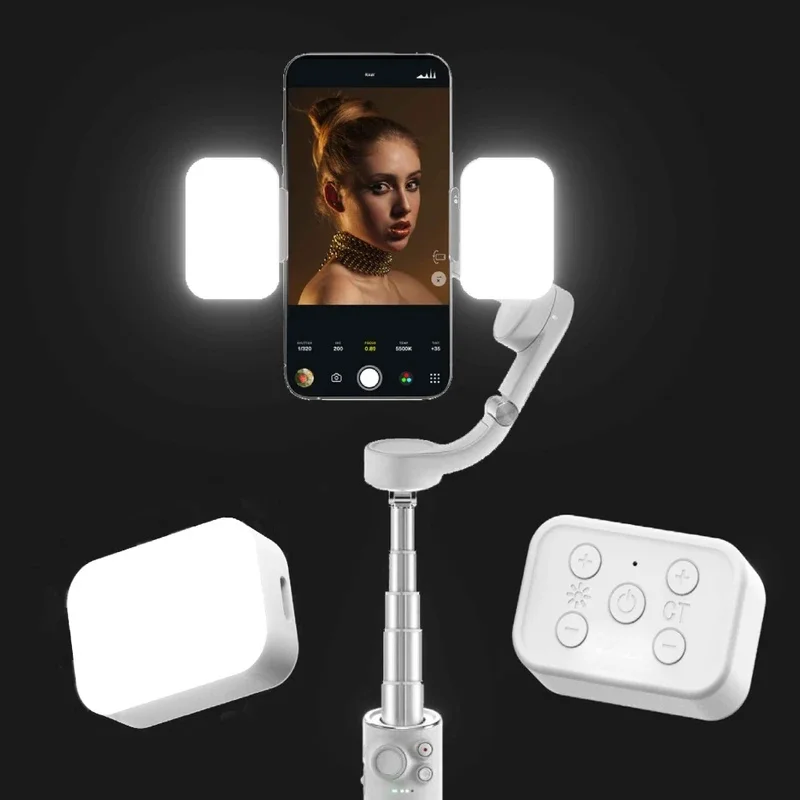 Фото Магнитный светодиодный осветитель для DJI Osmo Mobile 6/OM5/4/SE/Zhiyun SMOOTH4/5/Feiyu Vimble 3 и других аксессуаров для ручных стабилизаторов. №1