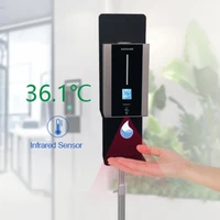 wall mounted floor stand touchless temperature kiosk gel sanitizer temperature sensor automatic soap foam dispenser