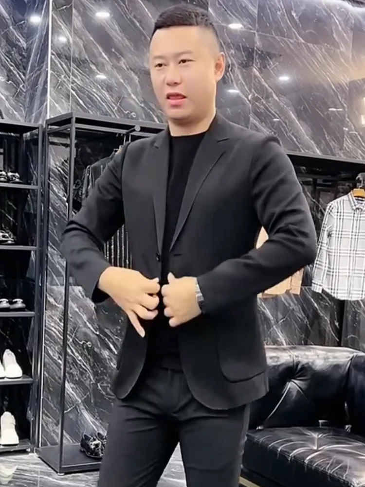 Весна 880 летний новый мужской костюм модный простой облегающий элегантный