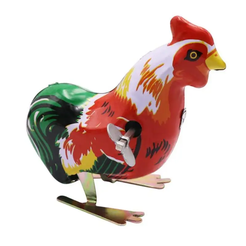 

New Kids Classic Metal Chicken Clockwork Toy Vintage 1980s Memory Collection Crafts Wind Up Toys Children Gift