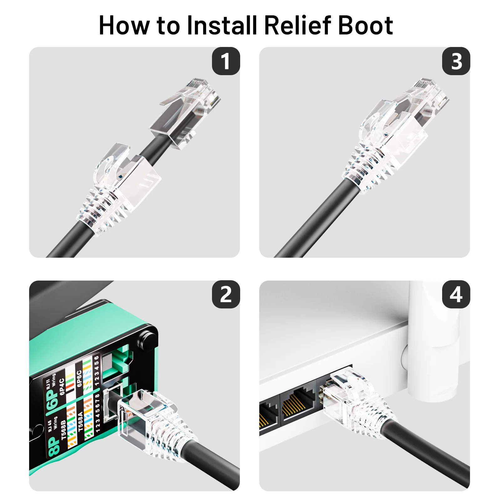 Фото Сетевой кабель Ethernet Natalink RJ45 CAT7/CAT6a, защитный кожух для кабеля, защитный колпачок для разъема кабеля, разноцветный мягкий пластик, 100 шт. №5