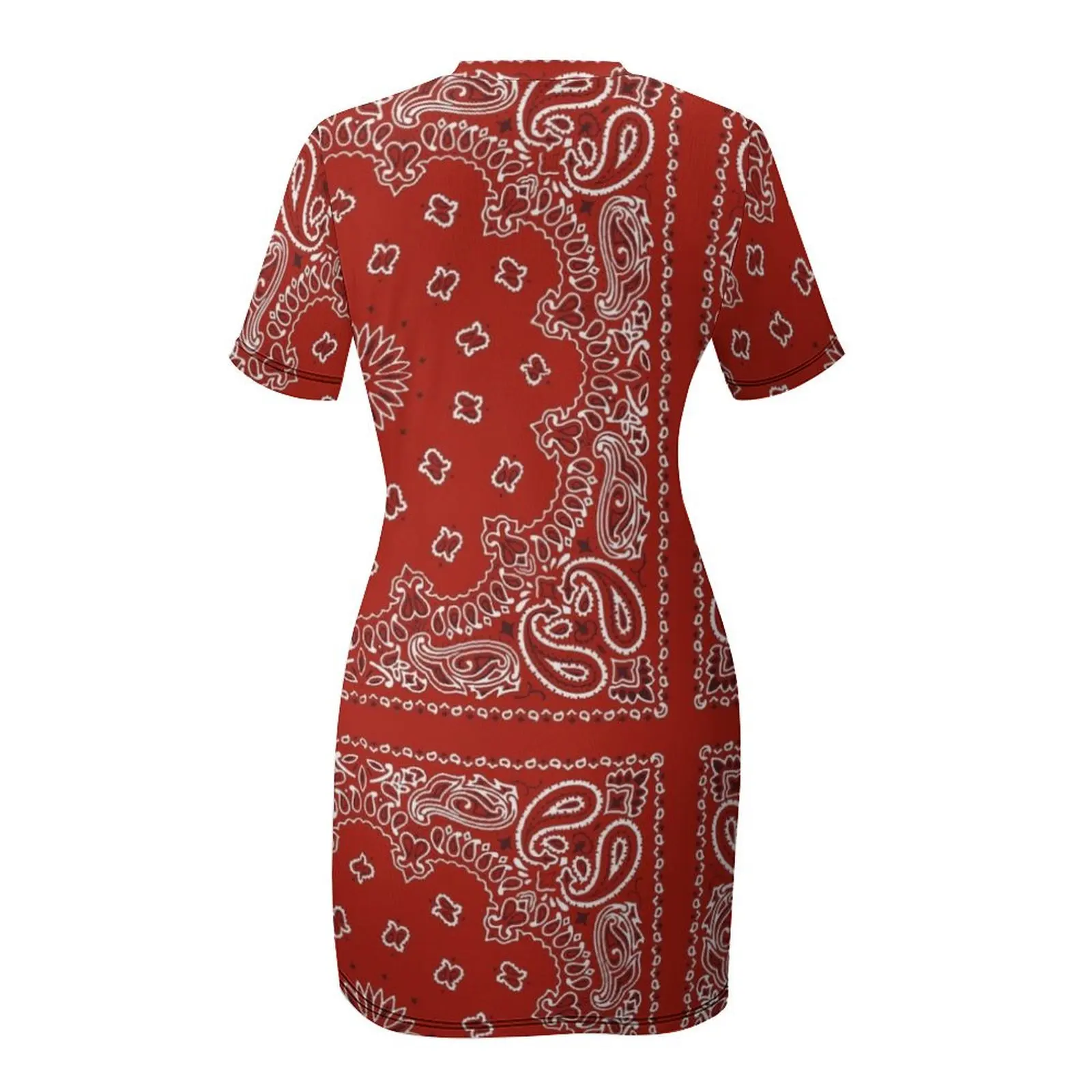 Красное платье-бандана с короткими рукавами элегантное платье летние платья