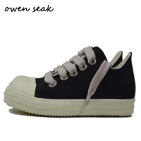 22ss owen seak men casual canvas shoes luxury trainers lace up sneakers women loafers spring autumn flats black shoes big size