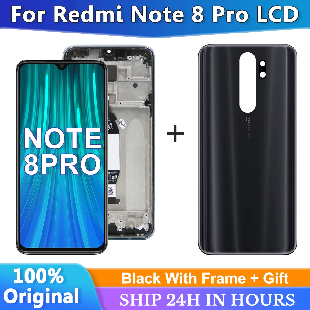 Оригинальный дисплей 6,53 'для Redmi Note 8 Pro, дисплей с сенсорным экраном и дигитайзером с рамкой в сборе для Redmi Note 8 Pro, экран