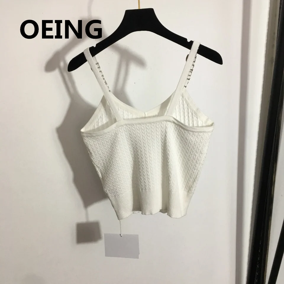 

2023 Women's High-end Custom Knitted Vest Solid Nail Drill Alphabet Knitted Vest 03265476580