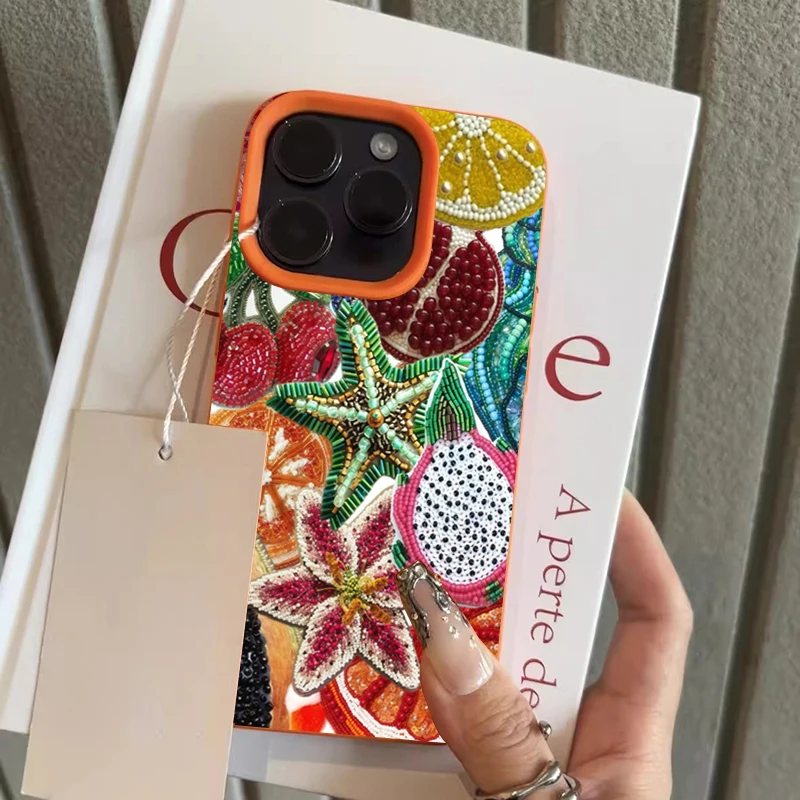 Чехол для телефона с ретро-фруктовым узором для iPhone 17 Pro Max 16 15 14 13 12 11 Pro Max 16e X XR XS Max 15 14 Plus Противоударный мягкий чехол (art.: 3920d23d2adea) - 3920d23d2adea