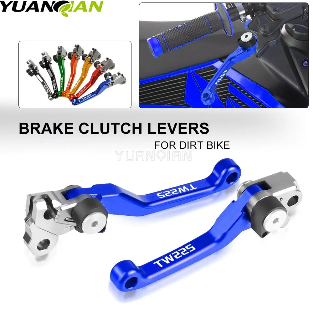 

For Yamaha TW225 2002-2017 2016 2015 2014 2013 2012 Motorcycle Accessories Dirt Bike Pivot Brake Clutch Levers With TW 225 LOGO