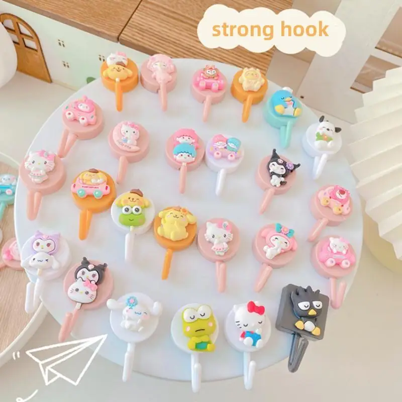 

Kawaii Sanriod аниме хобби Kitty My Melody Cinnamoroll Kuromi стена кукла крючок для бесшовного крепления спальня Дырокол без вискозы крючок