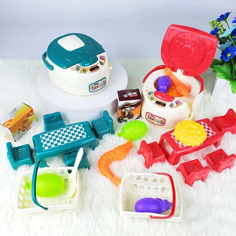 

Children's Simulated Kitchen Rice Cooker Toys 2022 New Family Mini Kitchen Girl Cooking Toy Set Play House Toy Gift For Children