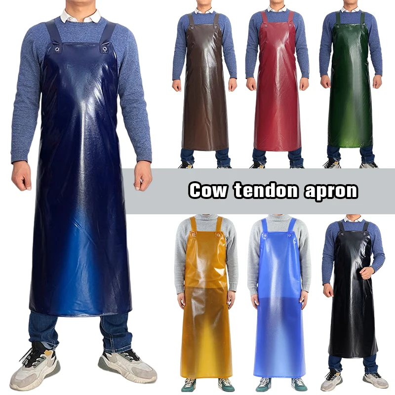 

Cow Rib Wear-resistant Apron Oil Proof Thickened Apron Acid Alkali Resistant Durable TPU Plastic Waterproof Apron