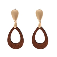 kharism fashion jewelry wood metal splicing drop earrings for women jewelry gift for girlfriend wife