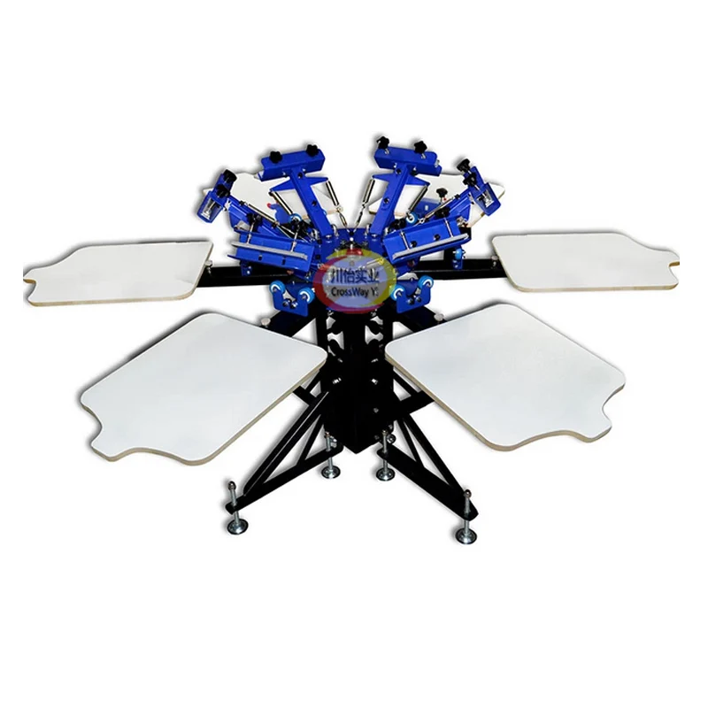 

Ручная 6-цветная 6-станция текстильной карусели печати футболок шелкографический принтер