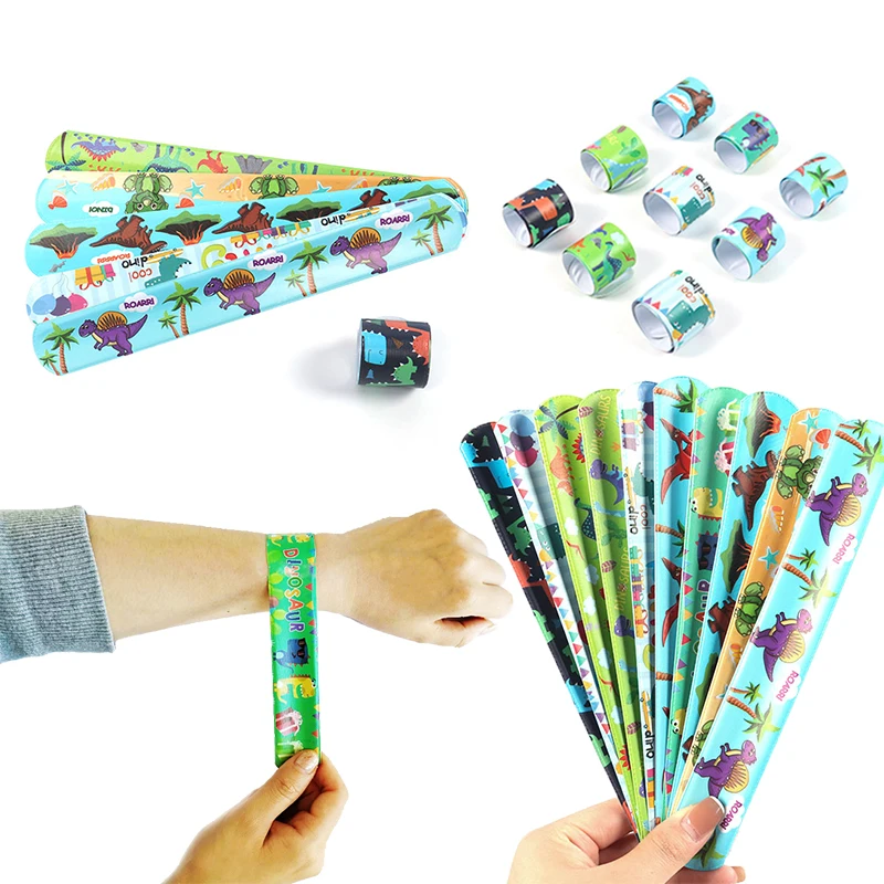 

10pcs Dinosaur Clap Circle Toys Dino Party Favor Kids Gift Jungle Safari Baby Shower 1st Boy Birthday Party Decoration Supplies