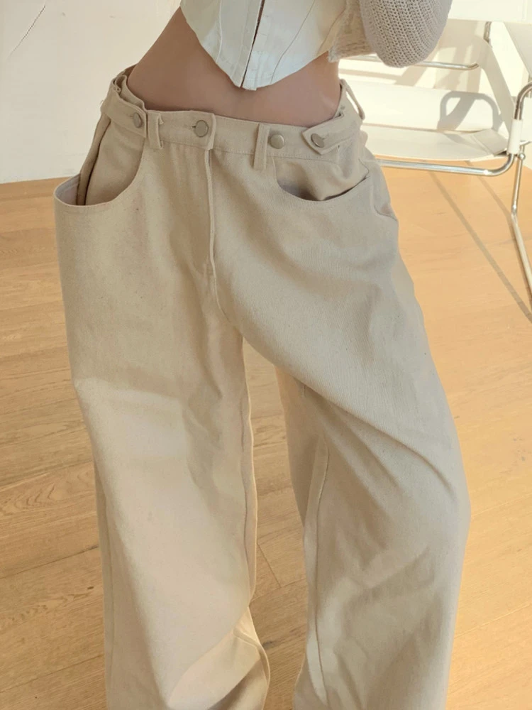 

2023New Chic Low Waist Casual Baggy Jeans Woman Korean Fashion Loose Streetwear Straight Pants Hippie Denim Trousers Harajuku