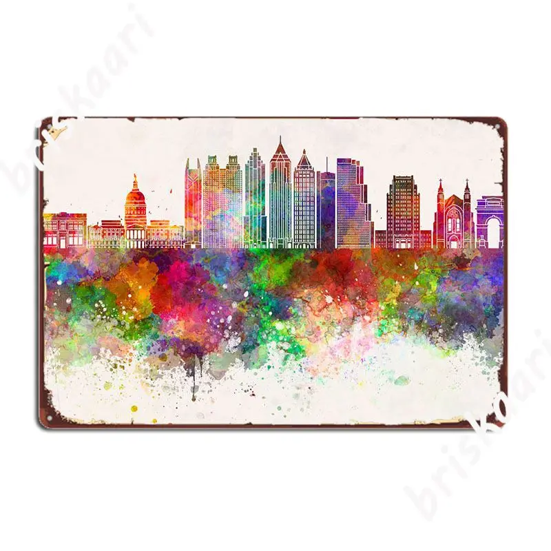 

Atlanta V2 Skyline Metal Plaque Poster Plates Home Classic Pub Tin Sign Poster