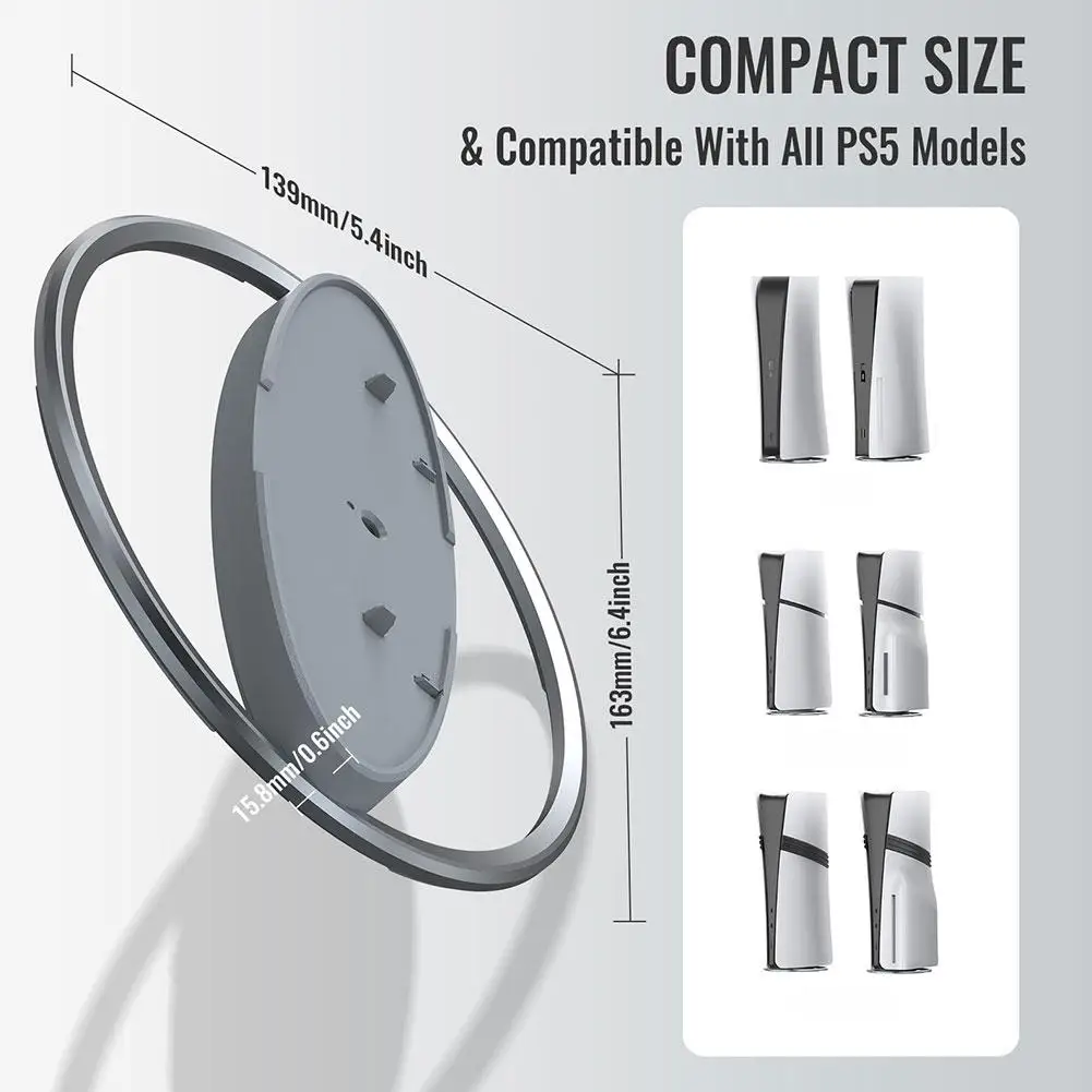 Портативная металлическая вертикальная подставка для PS5 Pro/тонкая версия