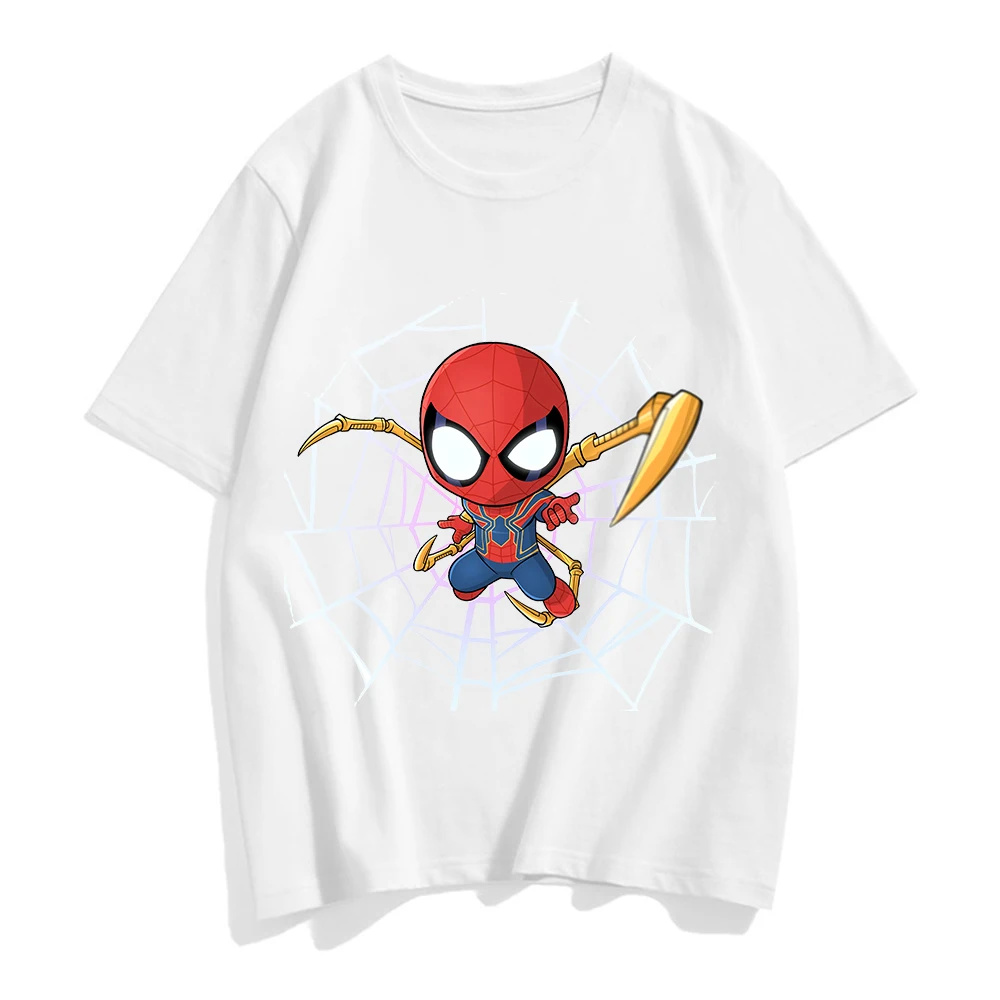 Футболка Человек-паук Мужская футболка с надписью Marvel Мультяшные аниме Harajuku Kawaii
