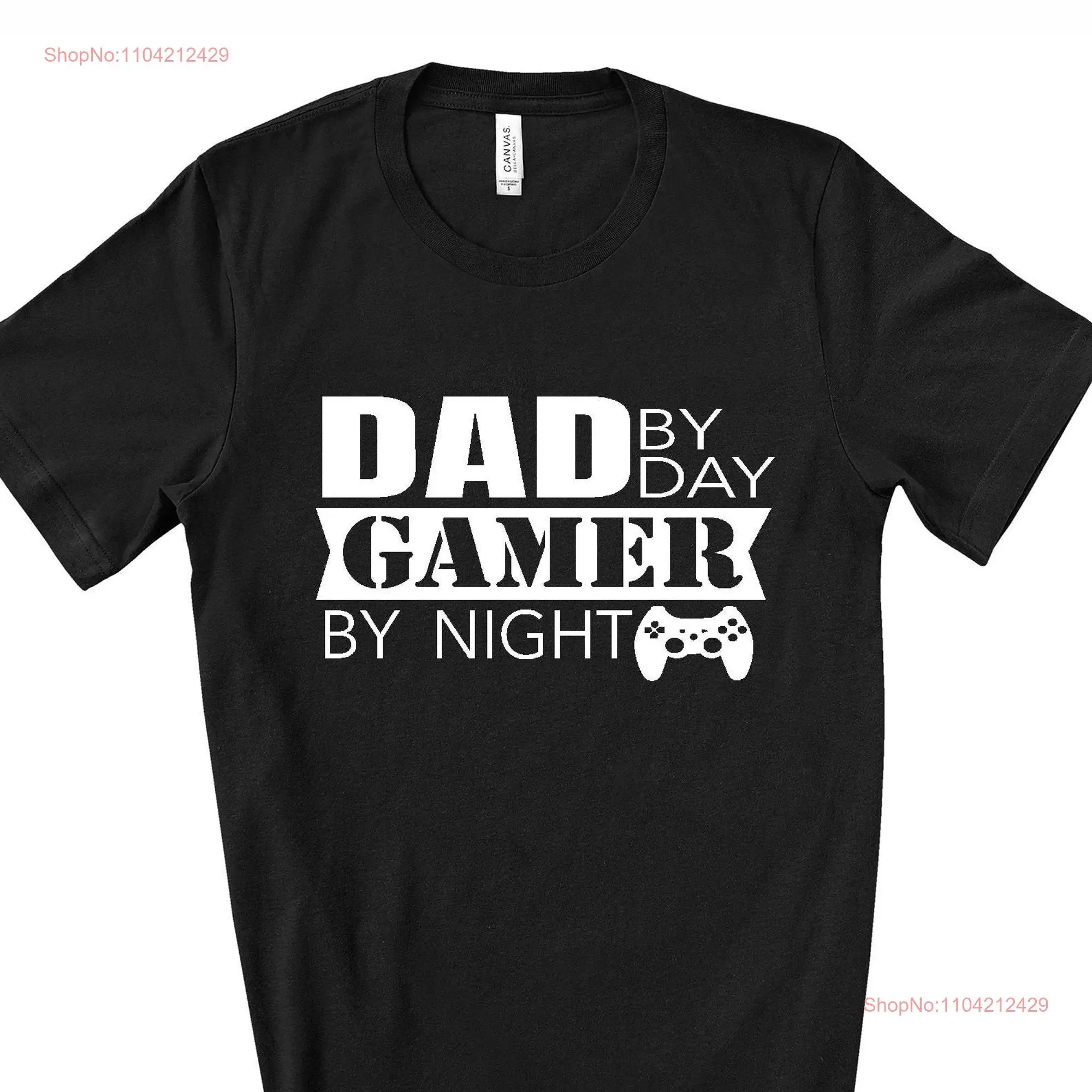 Dad Gamer T Shirt Birthday New Grandpa Outfit Promoted To Gramps long or short sleeves