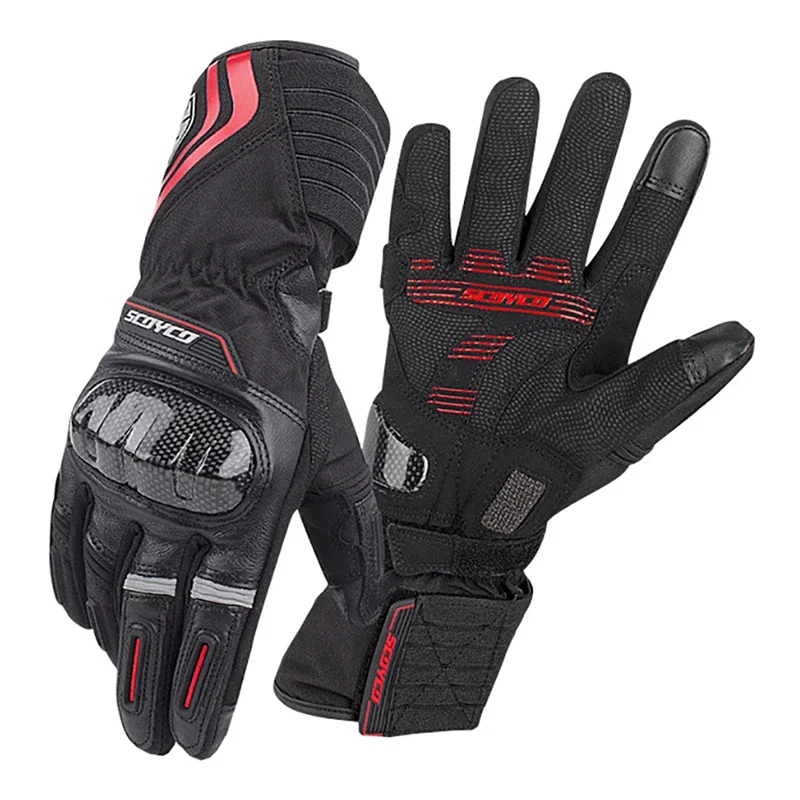 Мужские мотоциклетные водонепроницаемые перчатки из натуральной кожи