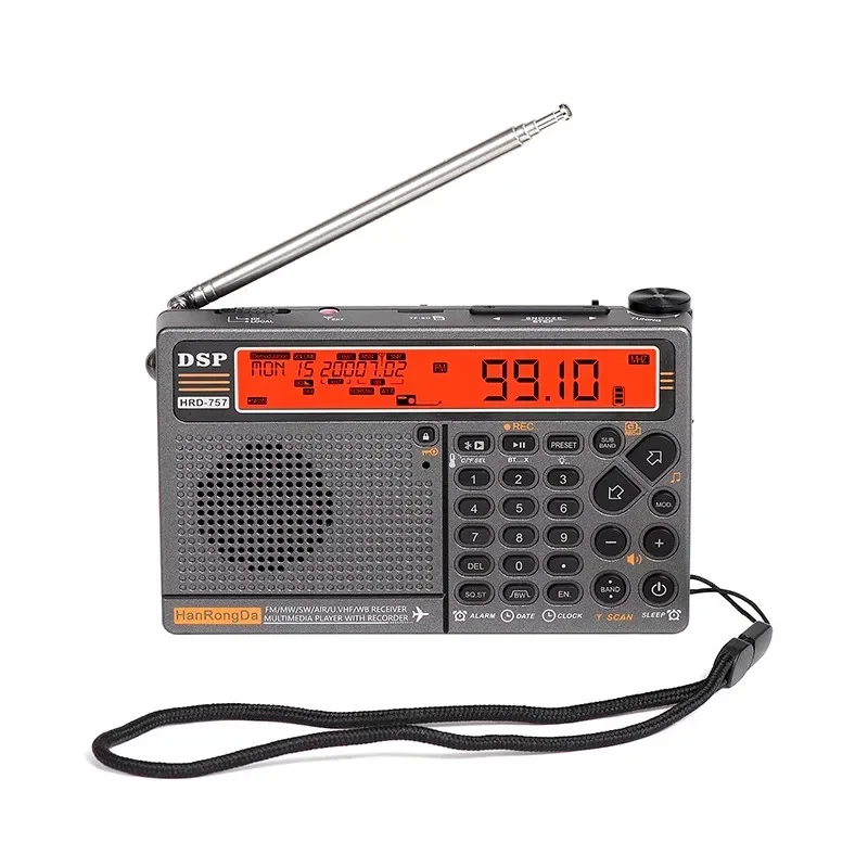 Портативный радиоприемник Hanrongda Bluetooth Fm-радио два Ips-экрана с картой Aux